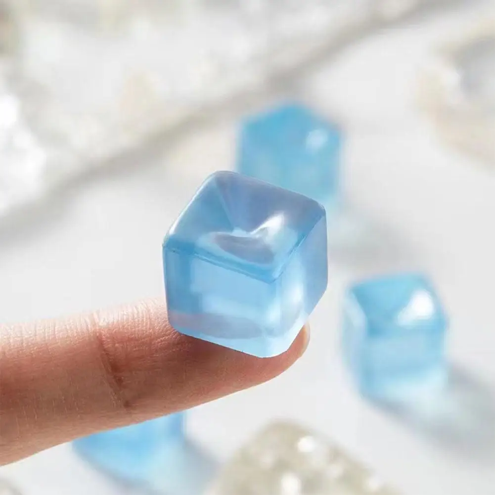 Ice Block Stress Ball Toy Squeeze Toy Ice Clear Ice Cubes Squishy Toys Fidget Toy Transparent Cube Stress Relief Squeeze Toy