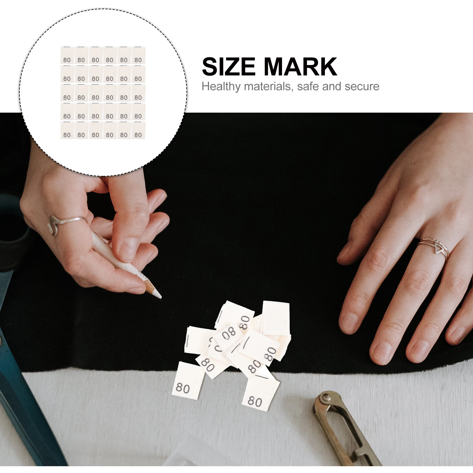 

200pcs Kids Clothing Folding Size Labels Woven Sewing Tags Garment Fabric Cotton Clothes Accessories Iron Safe For