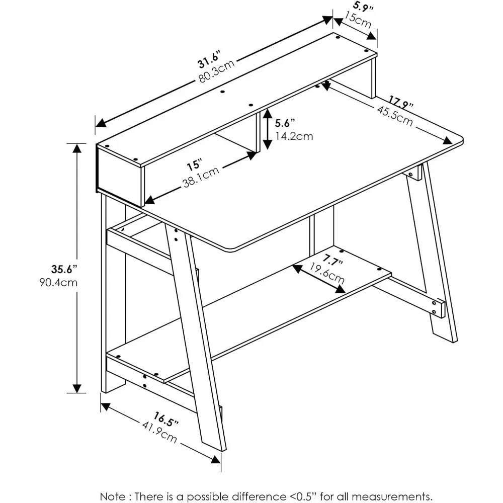 Vereinfachend ein Rahmen Computer tisch, schwarz/Französisch Eiche grau