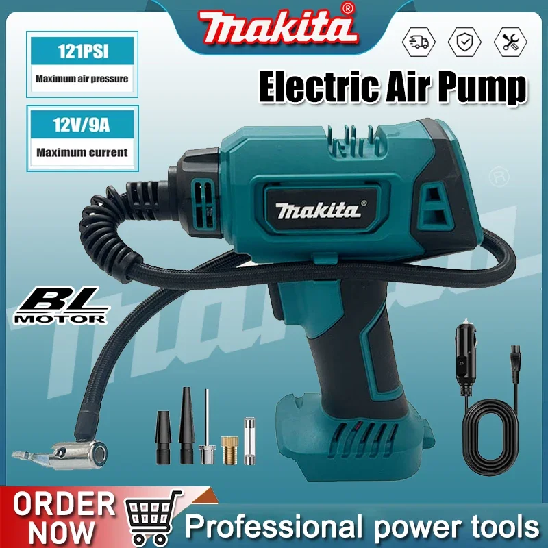 

Makita Cordless Portable Electric Air Pump 12V Rechargeable Handheld Air Compressor For Cars For Makita 18V Battery