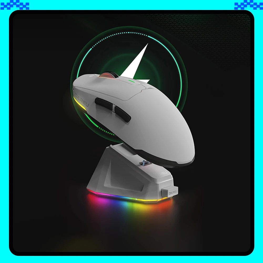 DAREU LM50 Gaming Mouse Three Modes Magnetic Suction Base RGB Wireless Mouse Wireless Low Delay 63.5g Light Weight Mouse Gamer