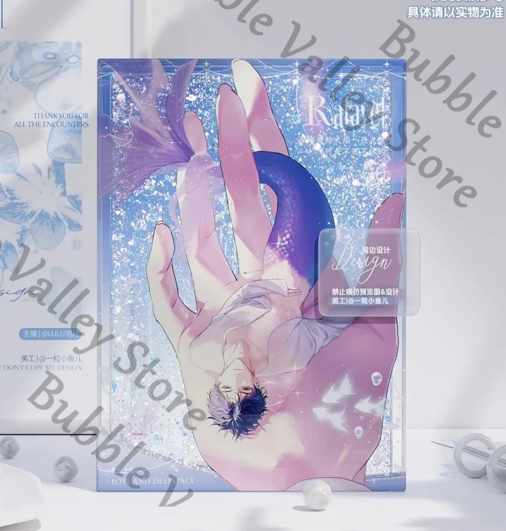 

Anime Rafayel Love and Deepspace Cosplay Cartoon Badge Postcard Laser Ticket Brooch Card Quicksand Mahjong Coloured Paper Gift