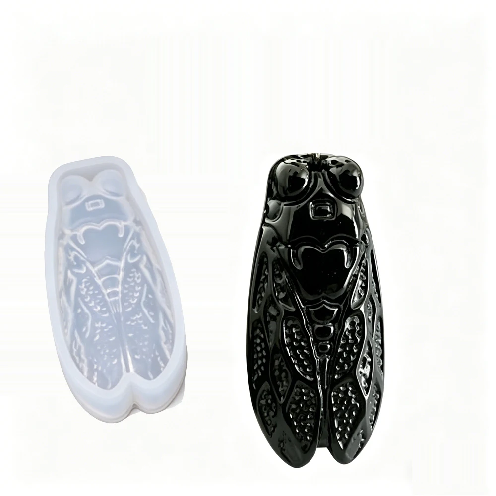 Summer Crystal UV Epoxy Resin Cicada Silicone Mold for Pendant High Mirror Finish Handmade Jewelry Making Tool Craft Display