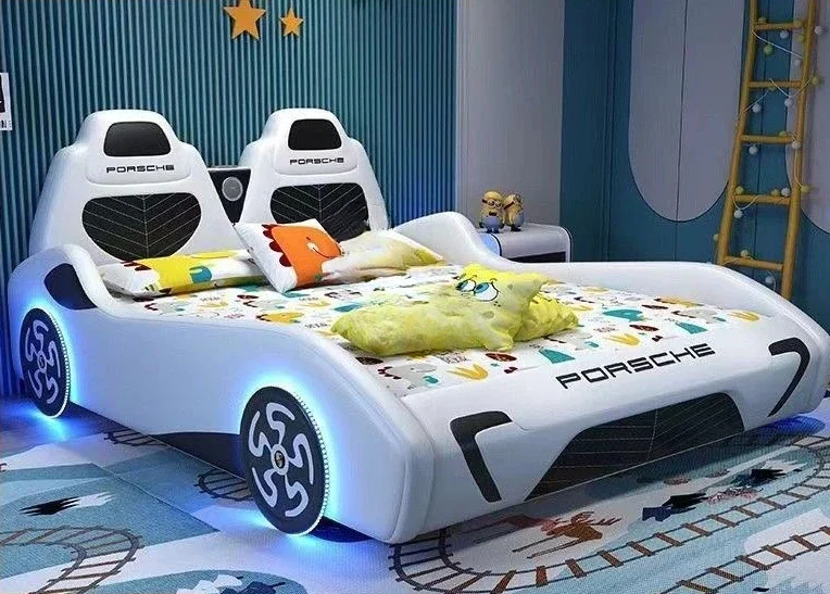 Cama infantil menino carro cama bonito madeira maciça casa multifuncional bonito carro esportivo cama dupla único roadster