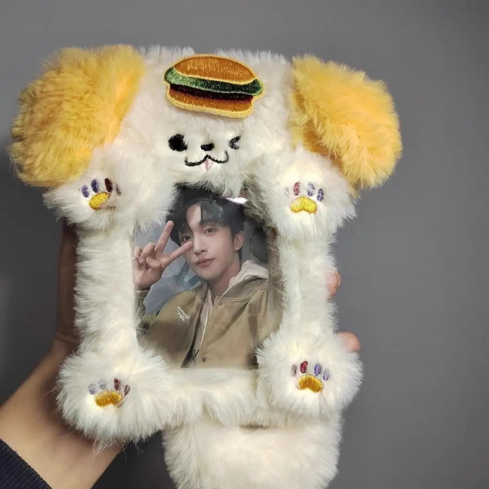 Étui multifonctionnel pour cartes Photo en peluche, lapin à grandes oreilles/bordure Collie, porte-cartes lapin/chien/chat, porte-carte Photo, école et bureau