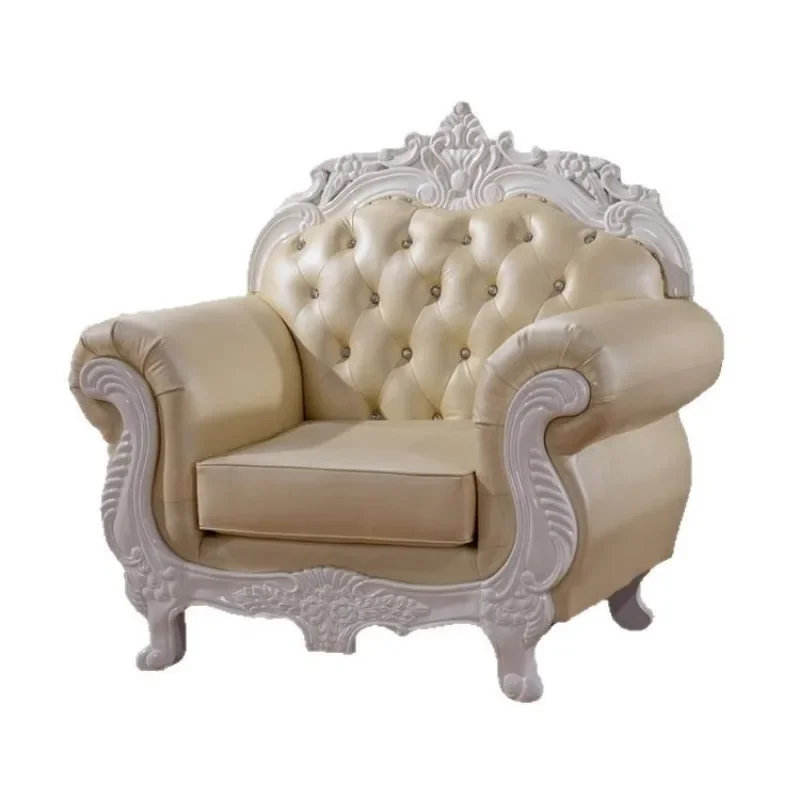 

European light luxury leather sofa combination villa living room leather high elastic sponge seat bag sofa first layer cowhide