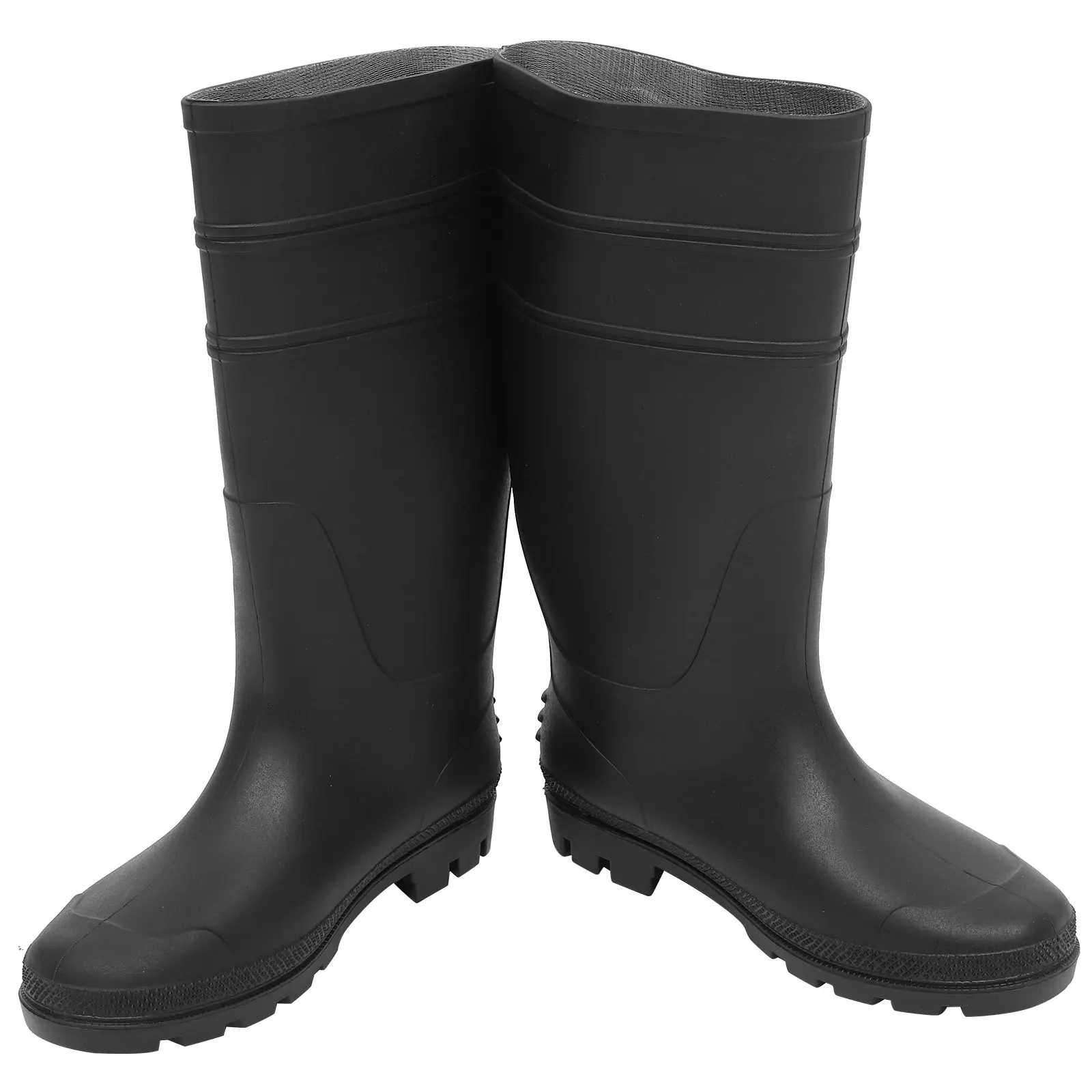 1Pair PVC High Rain Boots Non-Skid Heavy Duty Waterproof Protective Footwear for Men Muddy Wet Conditions Farming Use