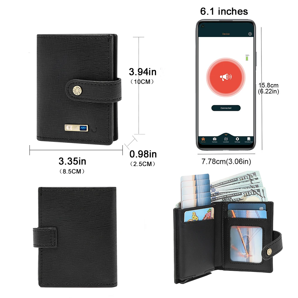 Smart  Wallet Tracker billeteras de hombres carte portefeuille gps Man carteras de caballero tarjetero Billetera con gps  Gift