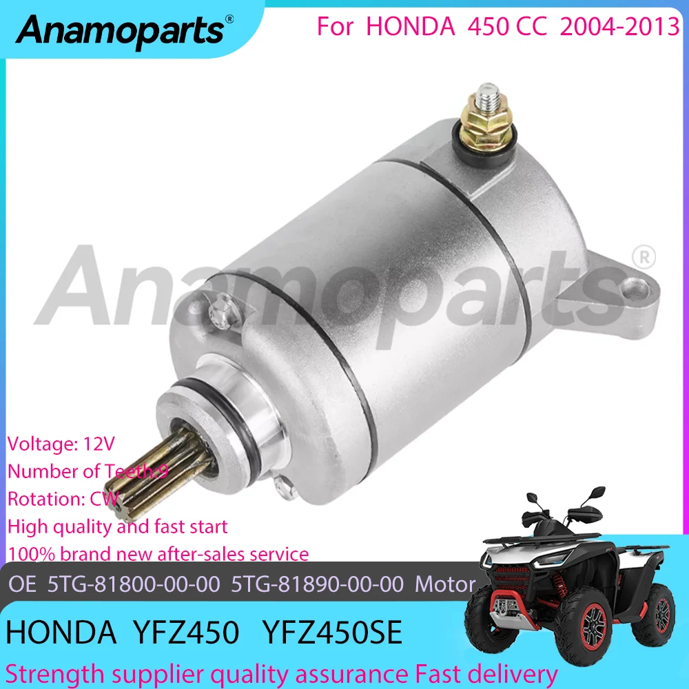 

Motorcycle Parts Engine Starter motor Assembly fits for 2004-2013 Honda YFZ450 YFZ450SE YFZ 450 SE CC 5TG-81800-00-00