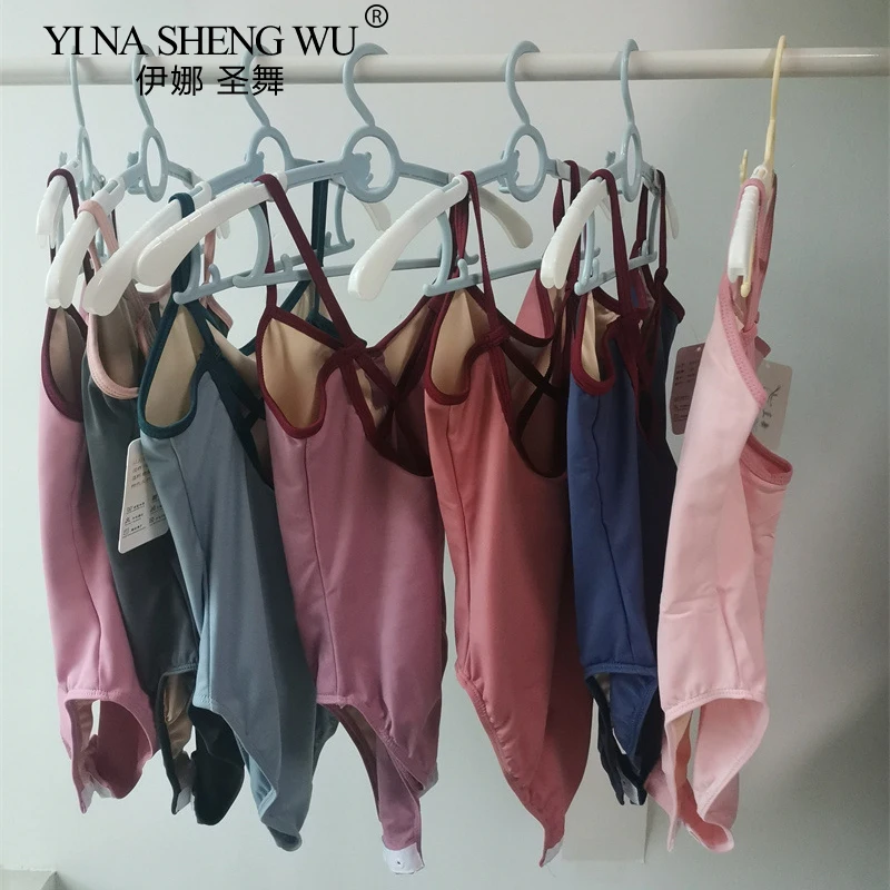 بدلة الجسم بحزام خلفي للأطفال، بدلة تدريب اليوغا باليه للرقص الصيني، بدلة أداء امتحان البنات، يمكن فتح المنشعب