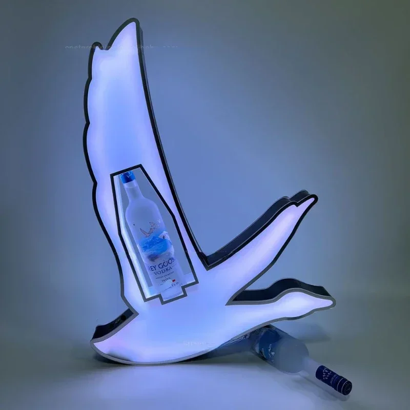 

OEM acrylic LED grey Goose sign LED bottle presenter champagne Bottle glorifier Holder VIP Display Stand For Night Club Bar Hot