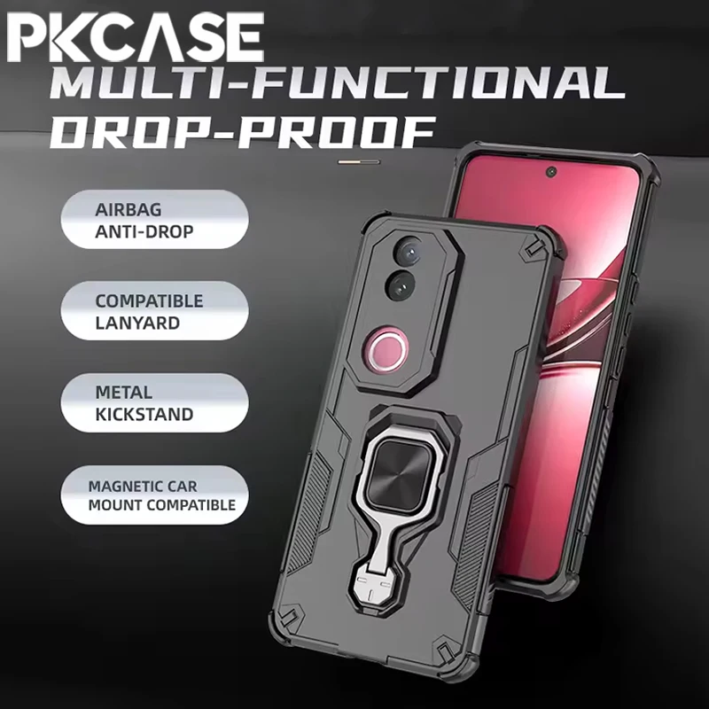 PKCASE للصدمات حلقة قوس جراب هاتف ل VIVO V60 V50 V40 S20 Y300 GT Y300t iQOO Z10 Turbo Pro Plus Z10x Neo 10R 10 غطاء