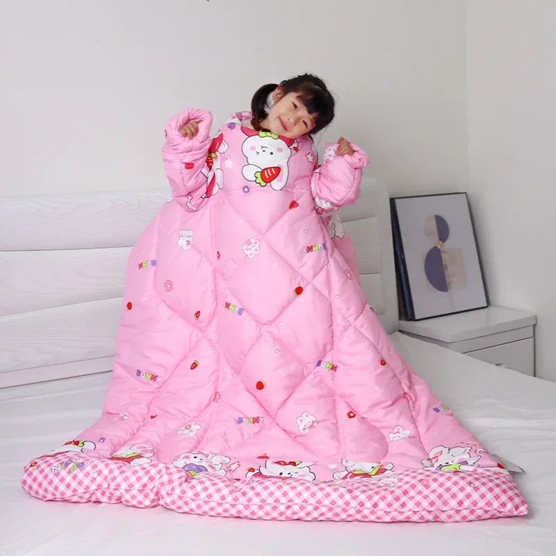 

Sleeved Quilt, Multi functional, Wearable for Lazy People, Thickened and Warm Elderly Shoulder Protection, Children's Kick Preve