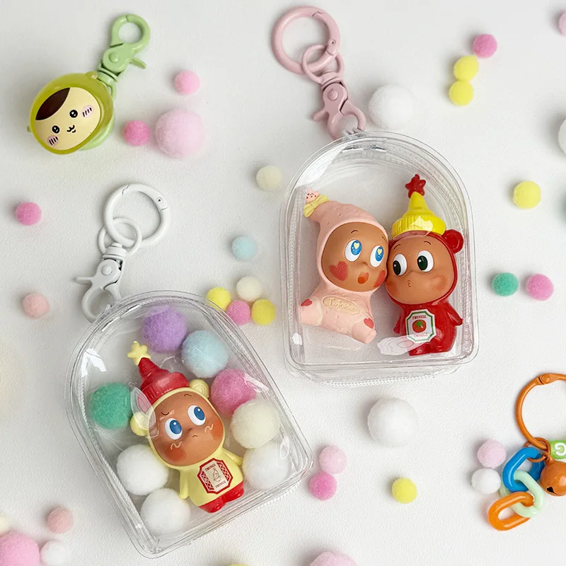 Particle Doll Bag 8.5cm Transparent Thick Dustproof Carry Pouch for Pop Mart Twinkle Twinkle star Figures Popbean Dolls