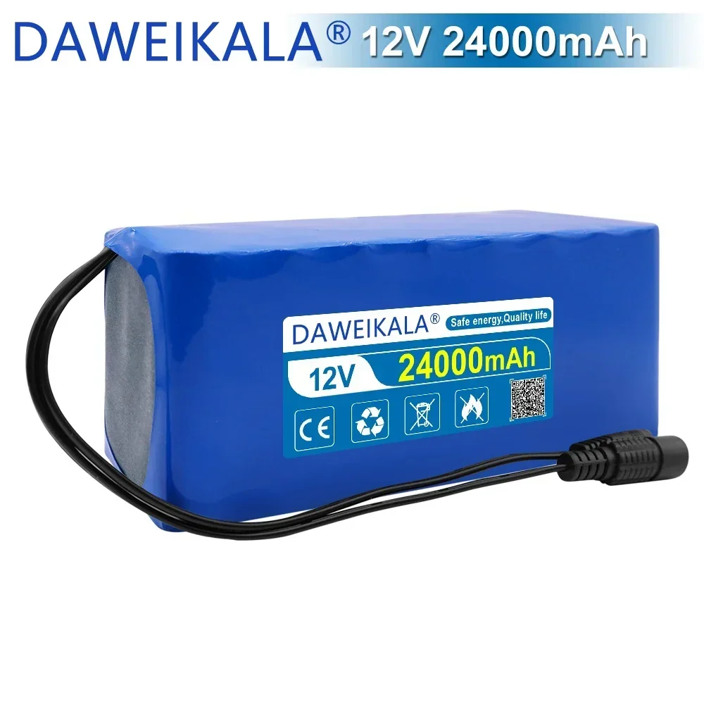 12V Rechargeable Battery 12V 30000mAh 18650 Lithium Battery Pack Capacity DC 12.6V 30Ah CCTV Cam Monitor with Charger