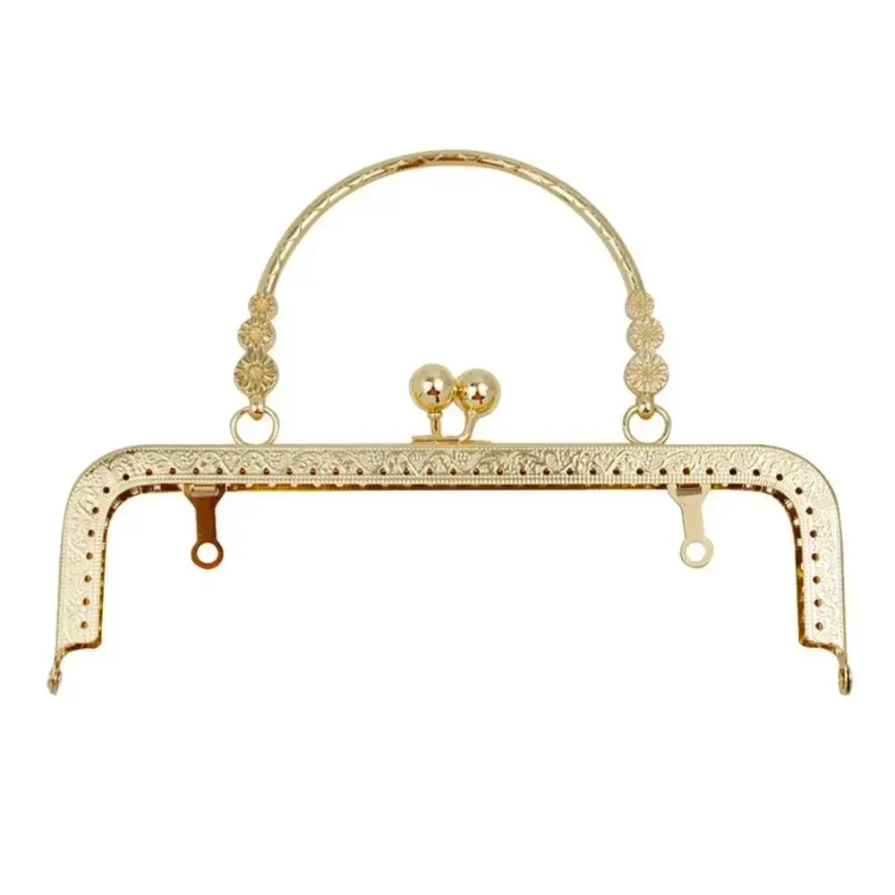 Square Kiss Clasp Metal Purse Frame Bag Lock Silver Purse Clasp Bags Parts DIY Bag Closure Clutch Handbag Accessories