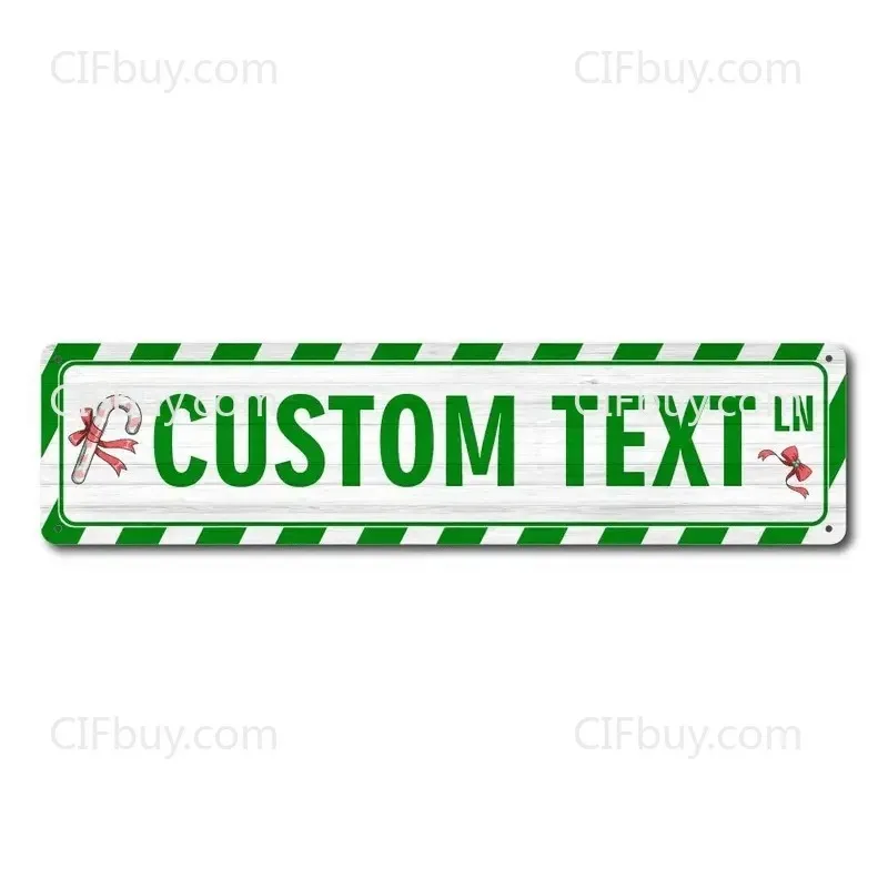 Personalized Retro Metal Sign Candy Stripe Plaque Outdoor Decor Only House Address Gift