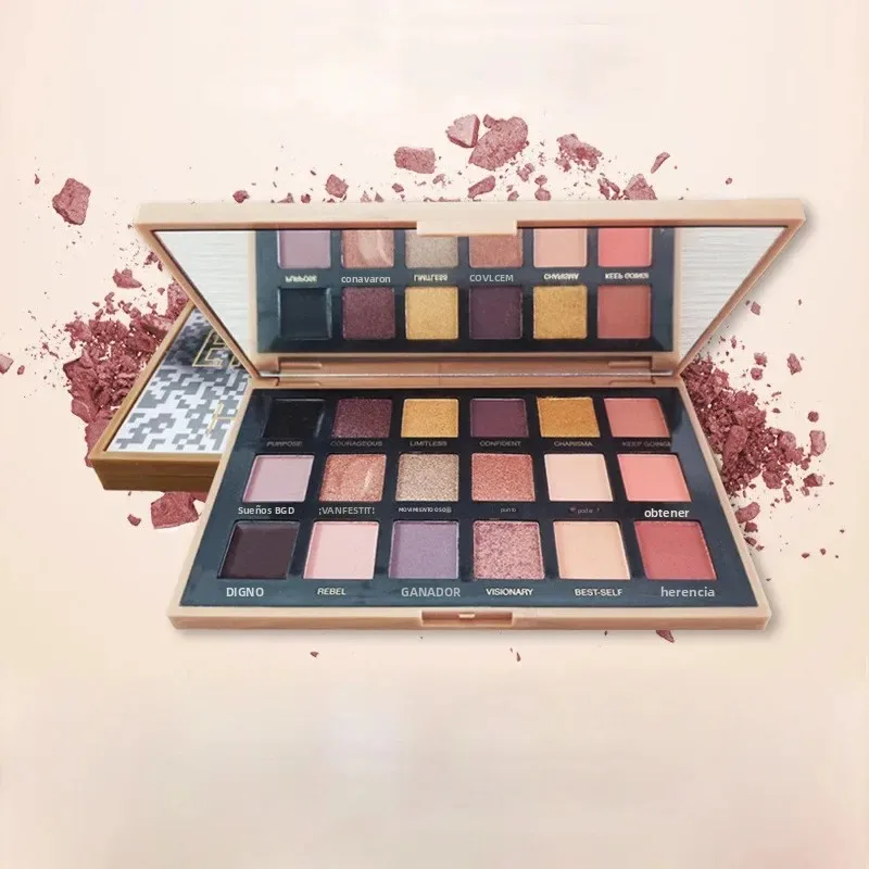 Paleta de Sombras de Ojos de 18 Colores, Mate y Brillante, Alta Pigmentación, Larga Duración, Resistente a Manchas, para Maquillaje Diario y de Fiesta, Regalo para el Día de San Valentín