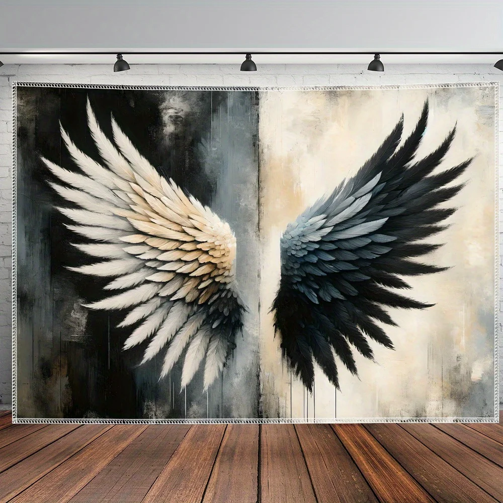VIKAMA Retro Art Two-Color Angel Wing Tapestry, Suitable For Bedroom, Living Room And Studio Background Wall Decoration