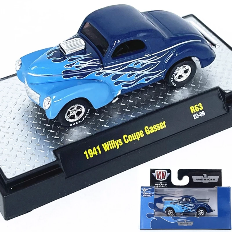 Diecast M2 1: 64 Scale 1941 Willys Coupe Gasser Classic Car Alloy Car Model Collection Display Decoration Toy Gifts Souvenir