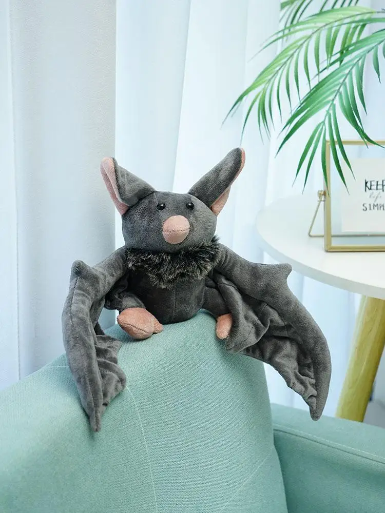 25 cm Große Fledermaus-Plüschtiere, Gruselige Gothic-Fledermaus Kuscheltiere, Lebensechte Fledermaus-Plüschpuppe, Weiche Gothic-Fledermaus zum Umarmen, Halloween-Geschenk