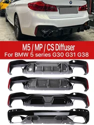 For BMW 5 Series G30 G31 G38 2018-2023 M5 Performance Competition CS Style Rear Bumper Diffuser M Sport Diffusor 530i 540i