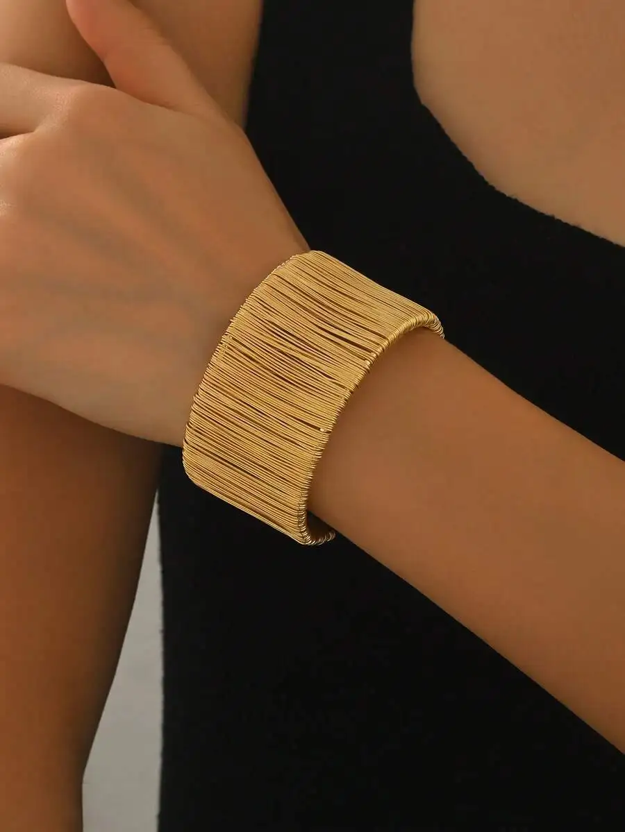 

Fashion Women Multi Layered Metal Open Bangle Cuff Bracelet