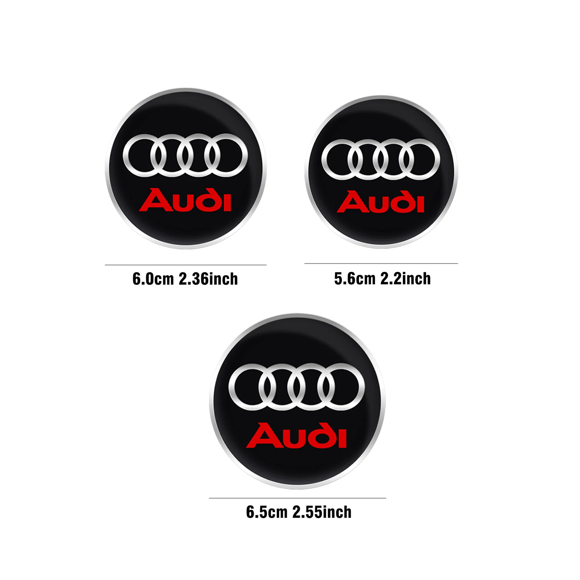 4PC 56/60/65mm Car Wheel Center Hub Cap Stickers Car Badge Emblem Decal Decor Accessories For AUDI S RS A3 A4 S3 S4 RS4 TT Q1 Q2