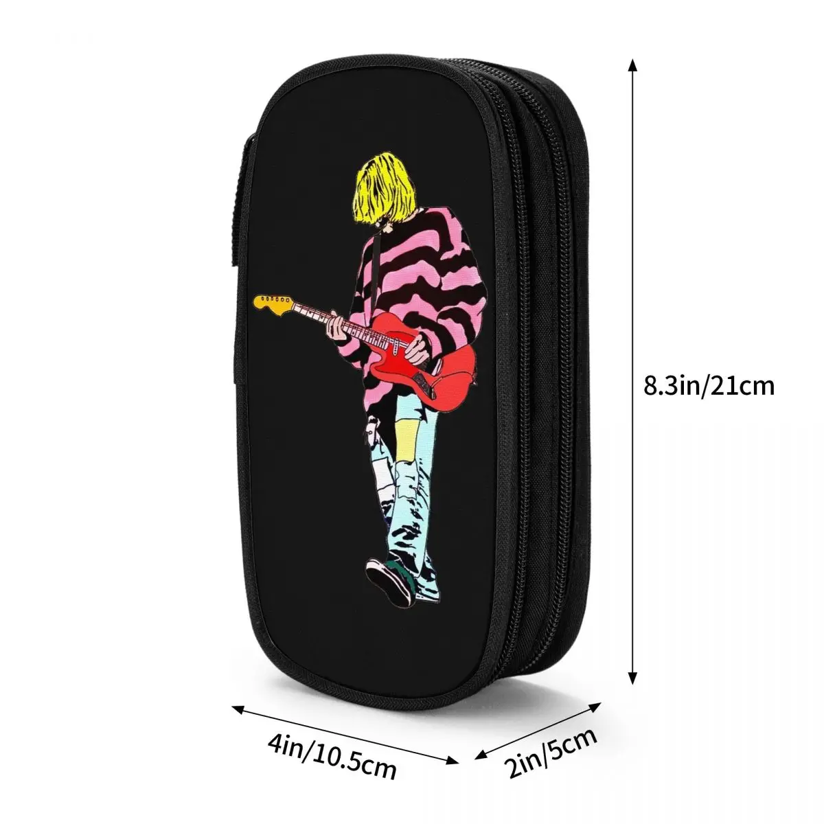 Kurt Cobain Guitar Pencil Case Music Students Vintage Pencil Box Pattern School Pencil Cases Supplies Gift