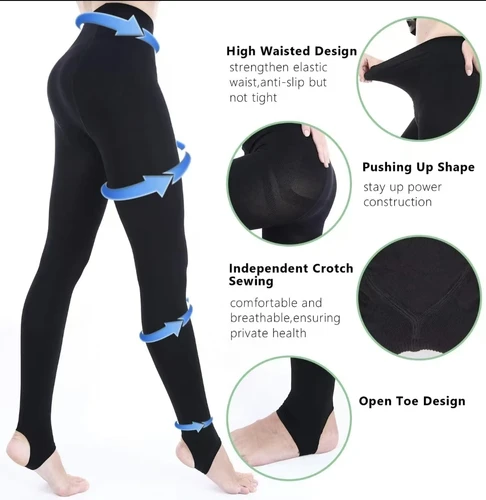 Pantimedias de compresión médica graduadas con punta abierta, soporte para piernas de 20-30mmHg para venas varicosas, Edema, medias de compresión altas hasta el muslo