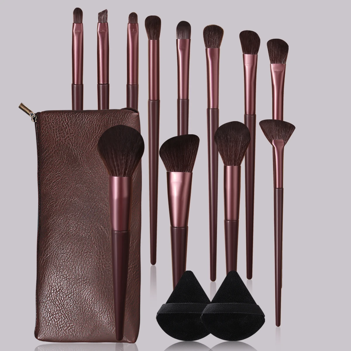 Ensemble de pinceaux de maquillage de haute qualité, 15 pièces, pour fard à joues, ombre à paupières, sac de rangement à la mode, bouffée de poudre douce, outil de beauté