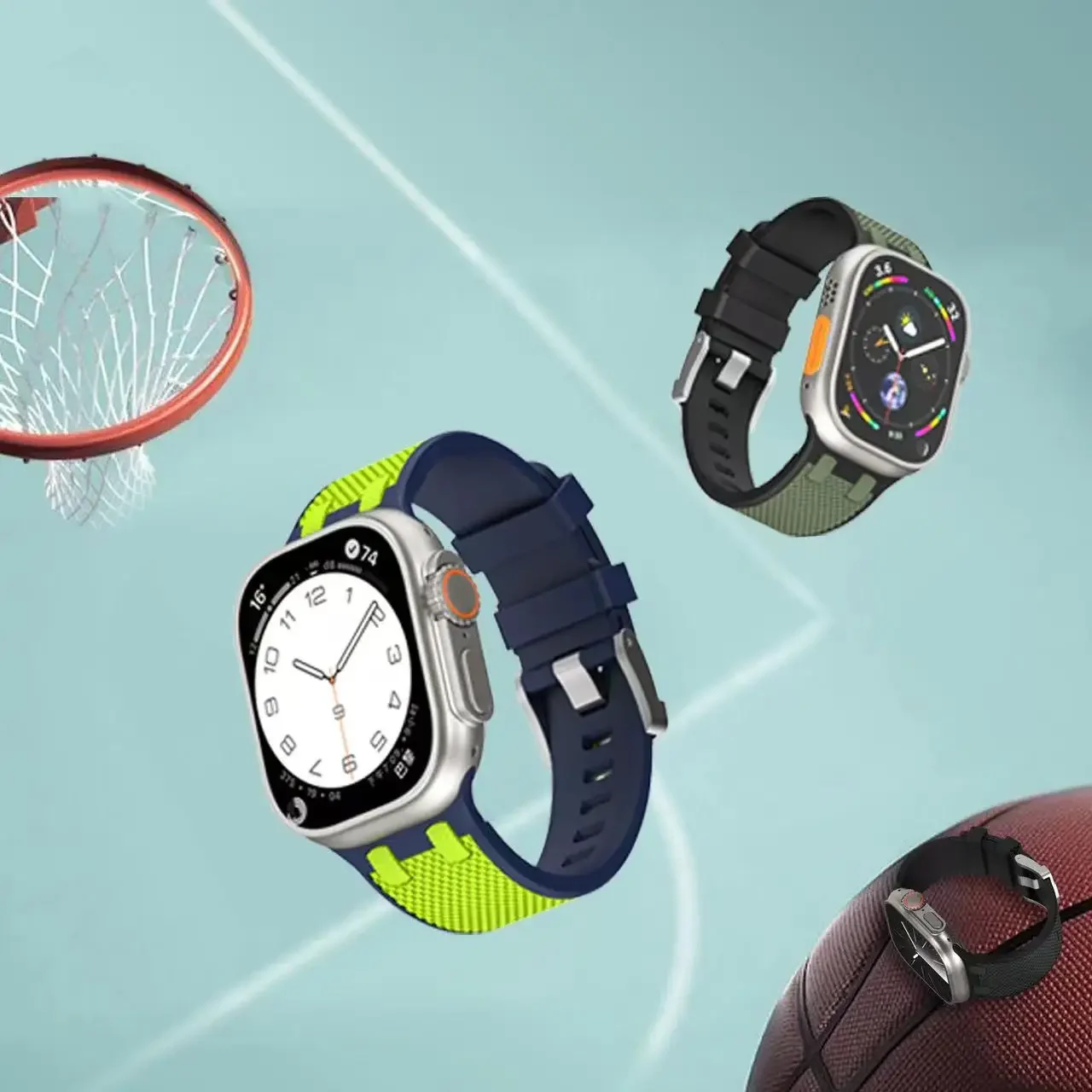 AP silicone strap For Apple watch Ultra 2 1 49mm 9 8 7 45mm High end and high-quality wristbands For iwatch 6 5 4 3 SE 44mm 42mm