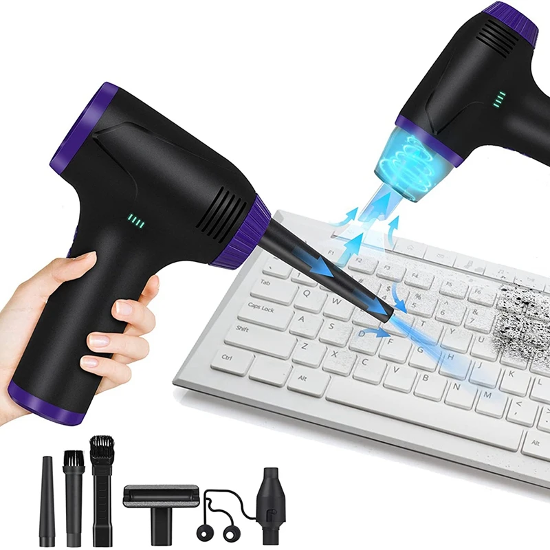 

Air Duster & Vacuum 2-In-1 Keyboard Cleaner, 125W 78000 RPM Powerful Air Blower, For Computer, Sofa, Carpet Cleaning