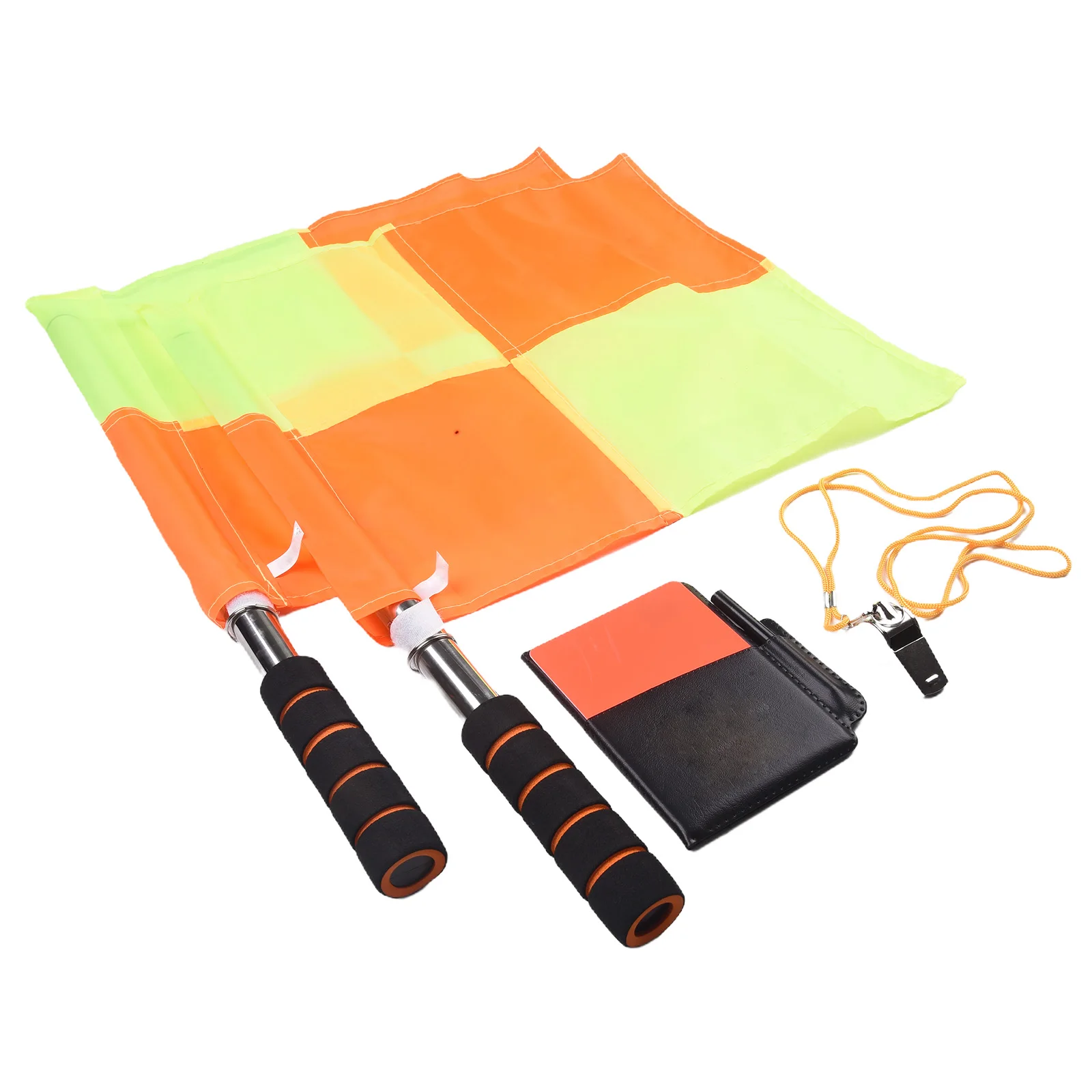 Red Yellow Card Set Soccer Referee Flag For Football Matches 11*8cm Size 20g Weight Lightweight Handle PVC Material