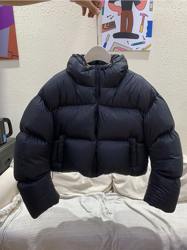 Doudoune courte à capuche ultra légère pour femme, pardessus chaud, manteau décontracté, parka de proximité, hiver, 2024