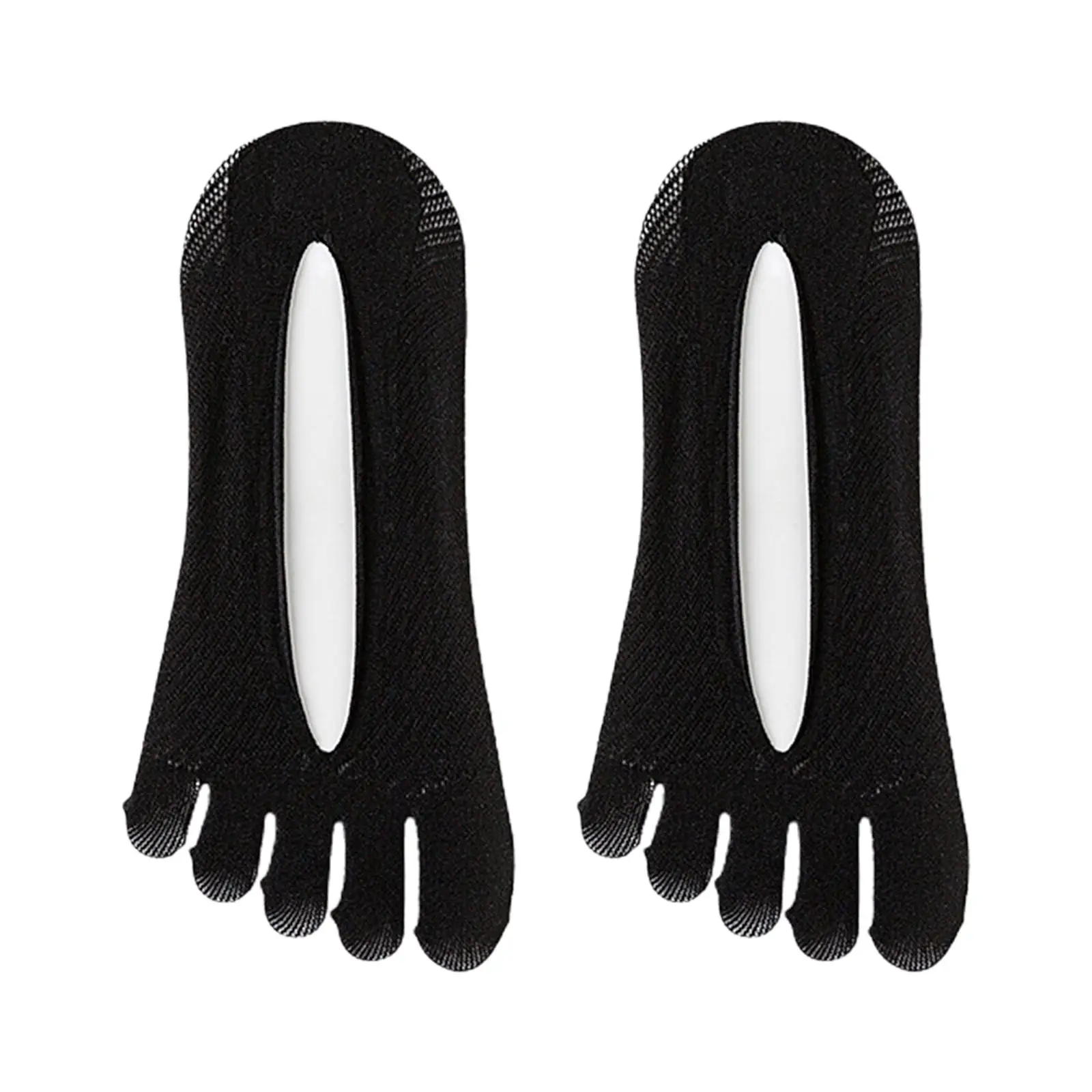 الصيف تنفس خمسة اصبع القدم منفصلة لا تظهر رقيقة الجوارب النساء نونسليب كعب قبضة بطانة للشقق والمتسكعون #2