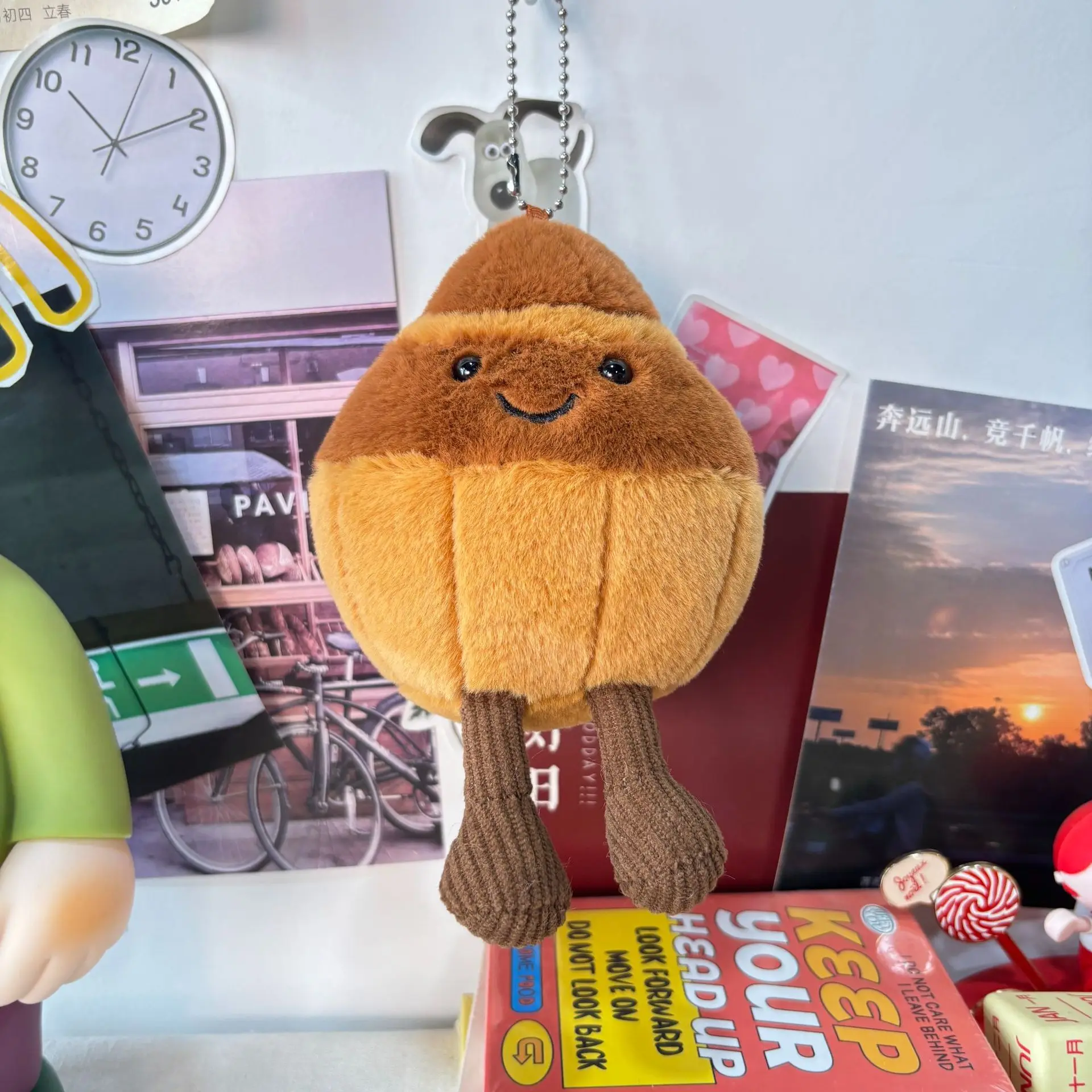 7CM Fun Bread Plush Doll Charm Keychain Brown Plush Doll Pendant Bag Decorations Accessories Doll Birthday Gift Fashion Jewelry