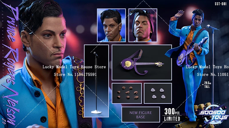SOOSOOTOYS 1/6 록 가수 프린스 2.0 수트 의상 액션 피규어 SST-081 미니 기타 모델 장식품 12인치 남성 군인 모델