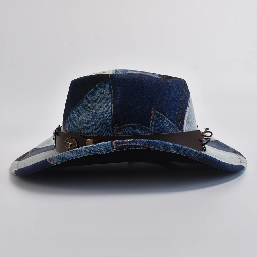 Unisex Western Cowboy Cowgirl Felt Hat Winter Autumn Panama Imitation Wool Jazz Cap
