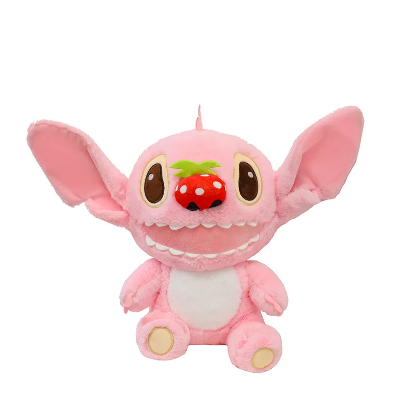 25-50cm Disney Strawberry Lilo and Stitch peluche Pink Anime Plushie Pillow Stich Dolls Soft farcito regalo di compleanno per bambini