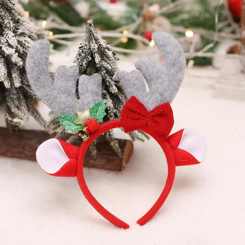 คริสต์มาส Antler แถบคาดศีรษะน่ารัก Antlers คริสต์มาสผมผู้ใหญ่เด็กผมหนาบางฤดูหนาว Holiday Headwear ตกแต่งสําหรับ