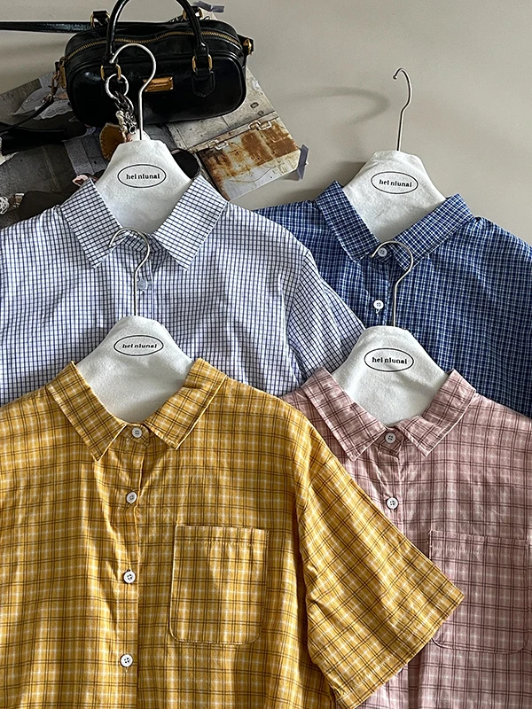 

Wedbleser Boyfriend Short Sleeved Shirt 2025 Summer New Korean Version Female Personality Loose Slimming Versatile Lapel Top