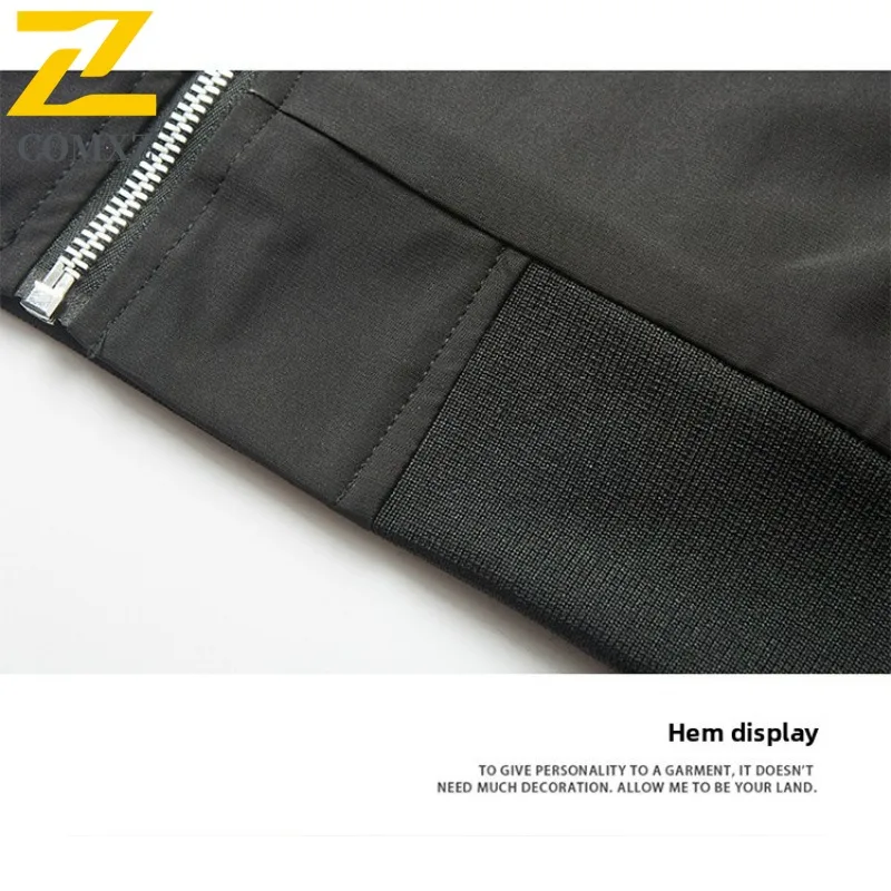 COMXZ 2025 الرجال الوقوف طوق سترة عادية الرياضة في الهواء الطلق تنوعا معطف الخريف جديد وصول موضة الشارع نمط سترة واقية #6