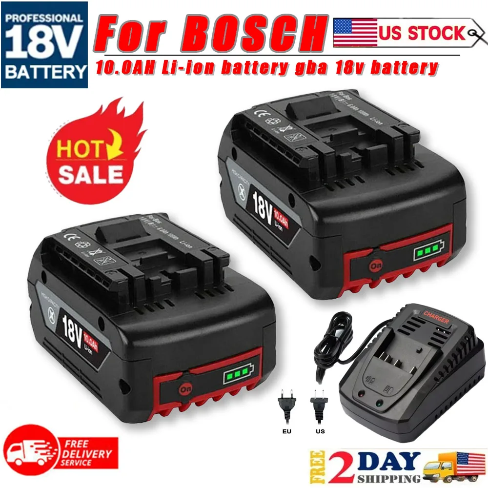 

NEW For BOSCH 18V battery 10.0AH Li-ion battery gba 18v battery Professional GSR GSB BAT618 BAT618G BAT609 GSR18V GBA18V BAT610