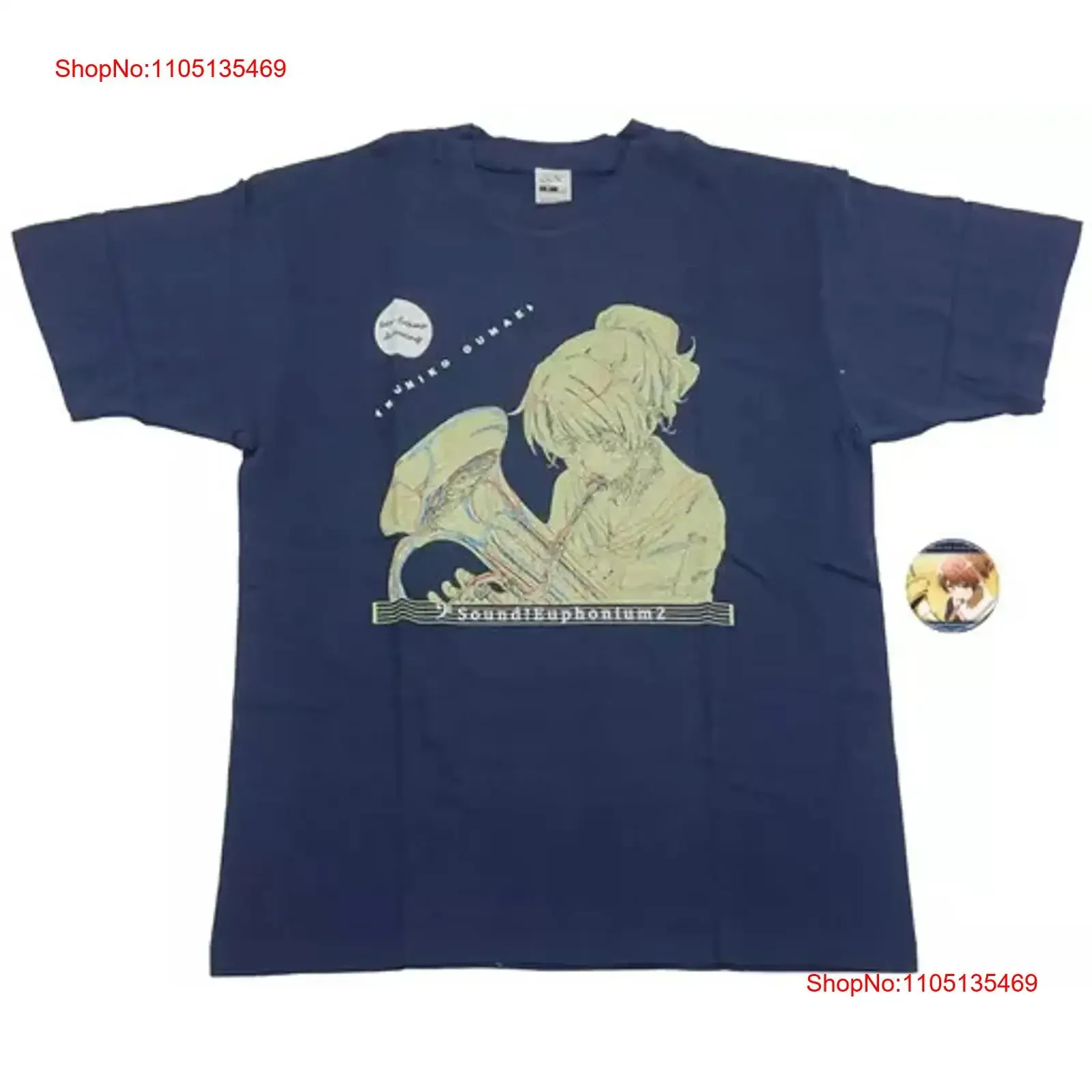 

Clothing Kumiko Komae Original Art T Shirt With Can Badge Navy One Size Fits vintage Washed Stretched graphic Versatile