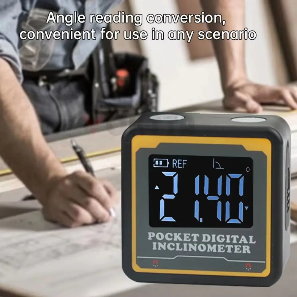 

Type-c Digital Inclinometer Magnetic Base Backlight Display Electronic Level Box Digital Angle Gauge Angle Cube