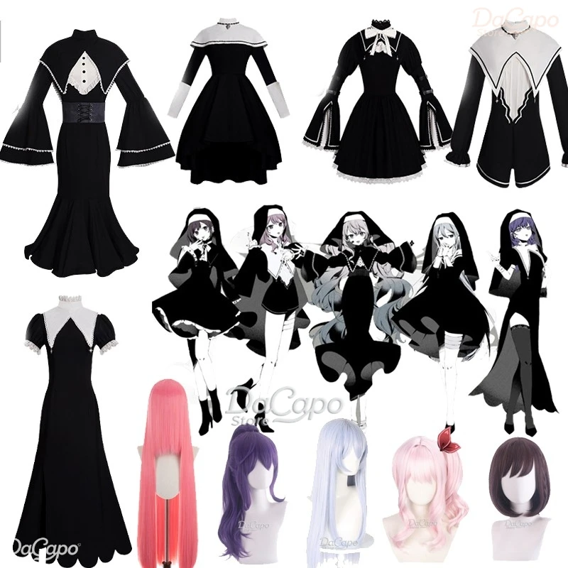 مشروع Sekai المرحلة الملونة! أزياء MAFUYU ENA Mzk KANADE التأثيرية 25-ji، Nightcord de. شعر مستعار على طراز الراهبة السوداء من xluka Diva