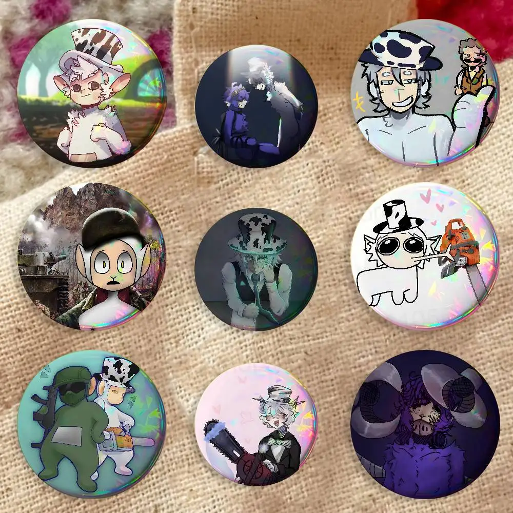 Pins Esmaltados de Guardian Horror Game S-Slendytubbies, Broche Redondo para Decoración de Mochilas, Accesorios de 25/32/44/58/75mm