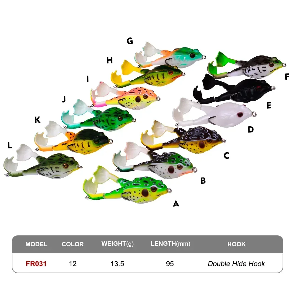 Rotating legs thunder frog lure soft 9.5cm black fish specializes in killing 12-color bionic fake