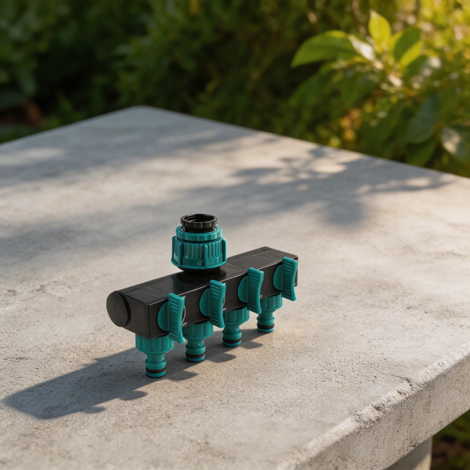 Orange Green 4 Way Water Hose Splitter With Switches For Efficient Garden Irrigation System Outdoor Faucet Expansion Pipe Fittin